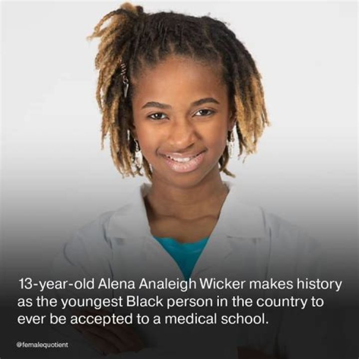 
Alena Analeigh Wicker: who is she? 13-year-old Prodigy is the youngest Black student to be accepted into medical school. 